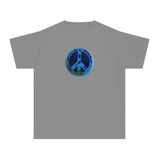 Youth Peace Sign Button Tee