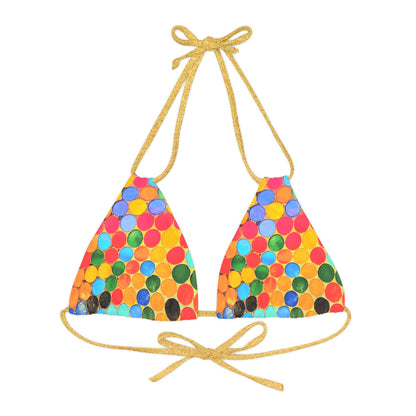 Cape Verdean Print Strappy Triangle Bikini Top