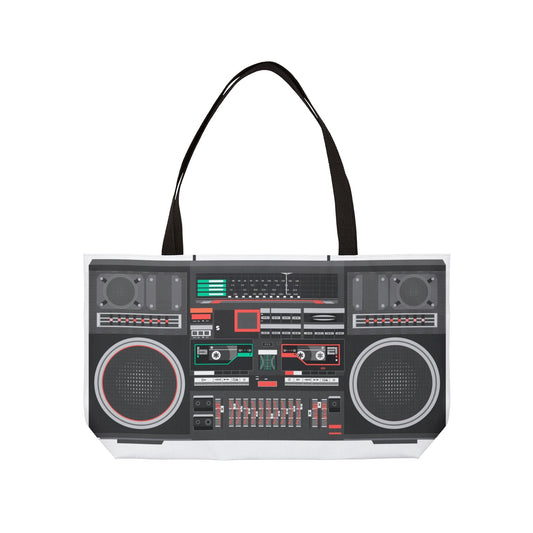 Retro Boombox Weekender Tote Bag - Music Lover's Travel Companion