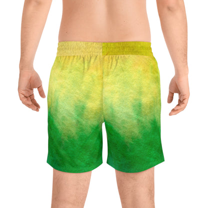 Yellow to Green Fade Swim Trunks