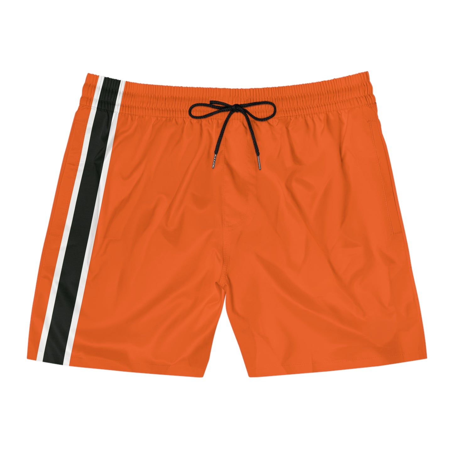 Orange BW Stripe Swim Trunks