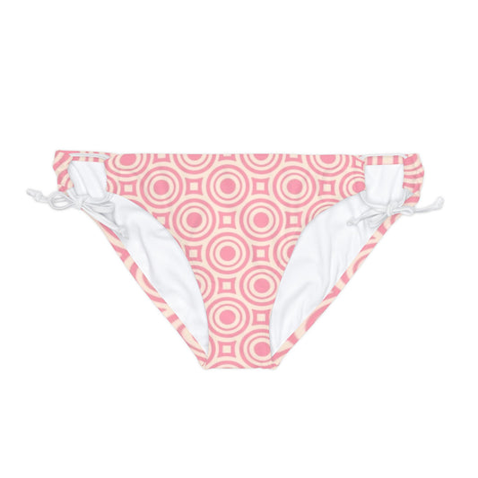 Pretty Pink Print Loop Tie Side Bikini Bottom