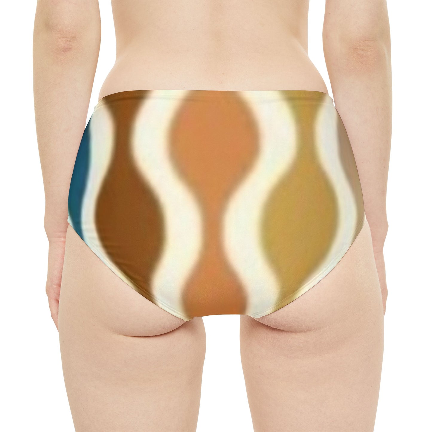 Rust Spectrum Print High-Waist Hipster Bikini Bottom