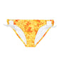 Orange and Yellow Print Loop Tie Side Bikini Bottom