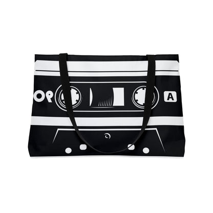 Vintage Cassette Weekender Tote Bag - Retro Music Lover's Carryall