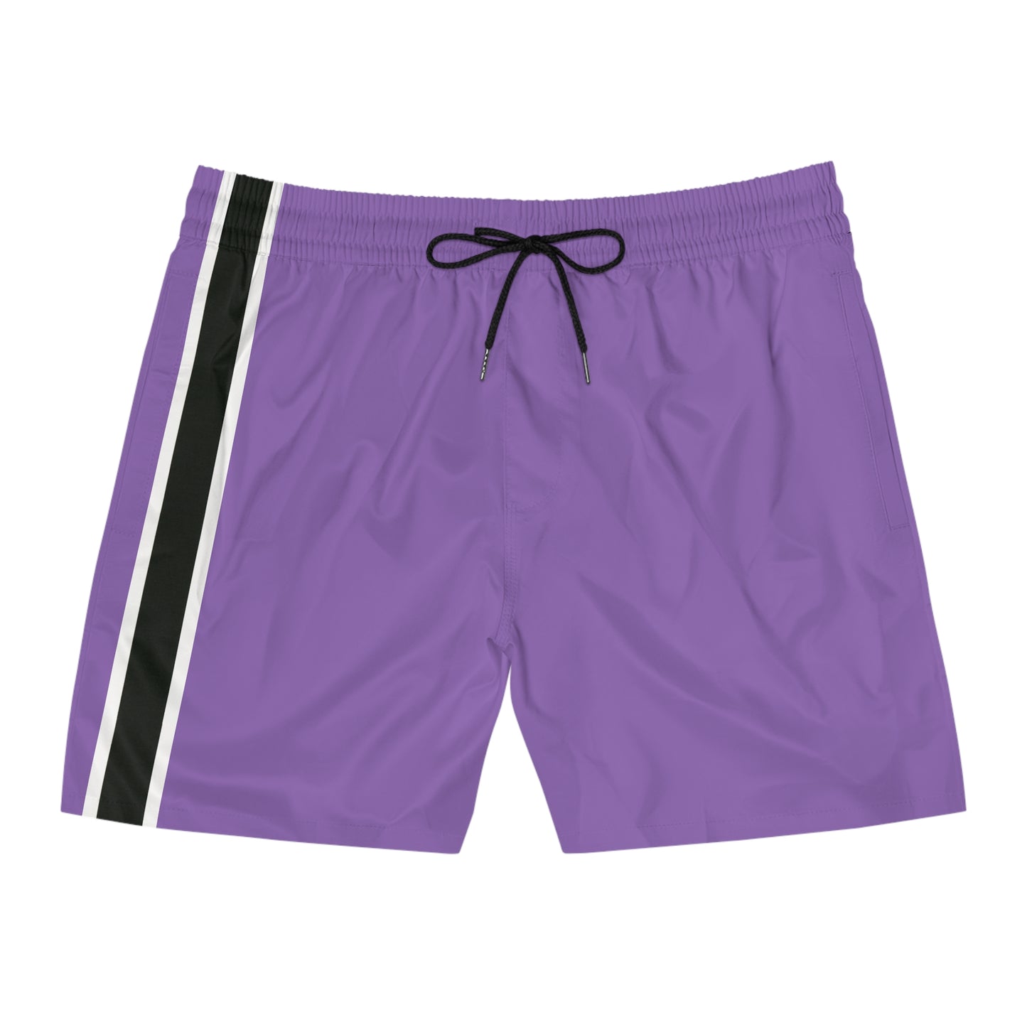 Light Purple BW Stripe Swim Trunks