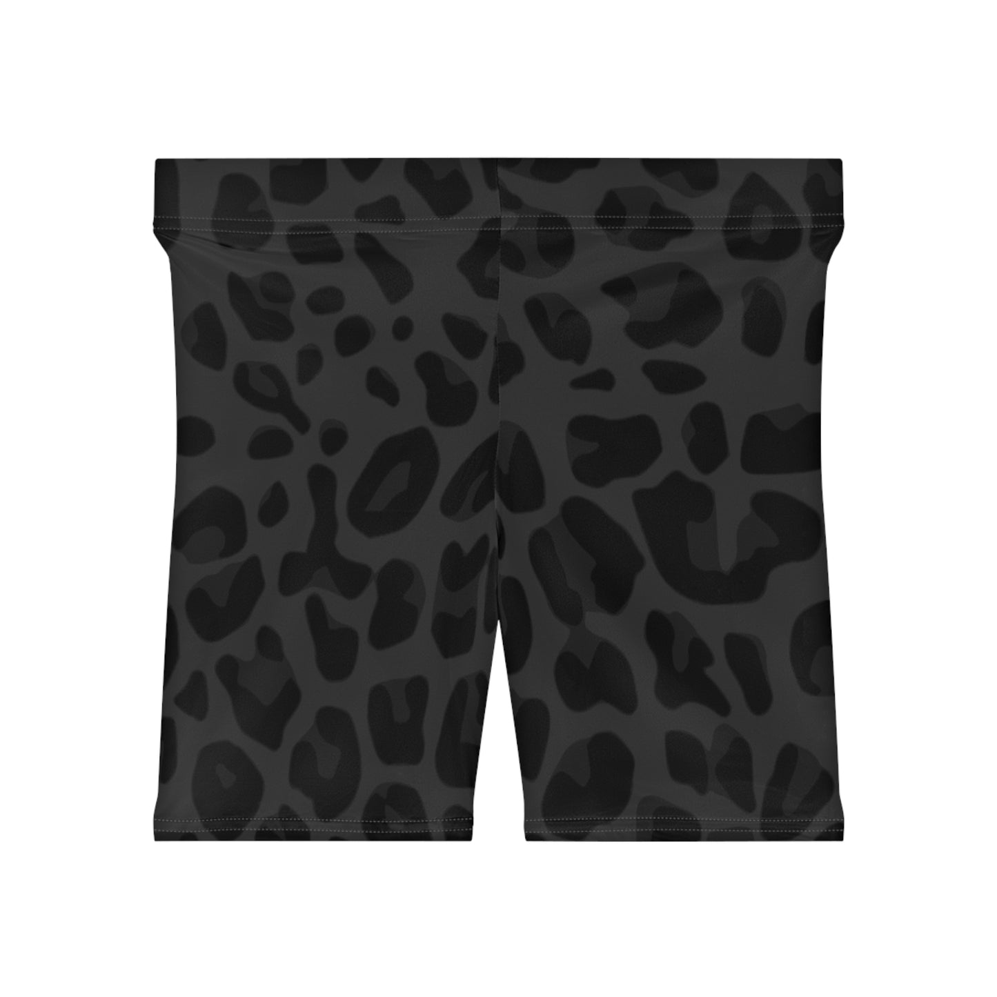 Black and Grey Animal Print Women's Biker Shorts