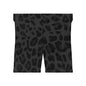 Black and Grey Animal Print Women's Biker Shorts