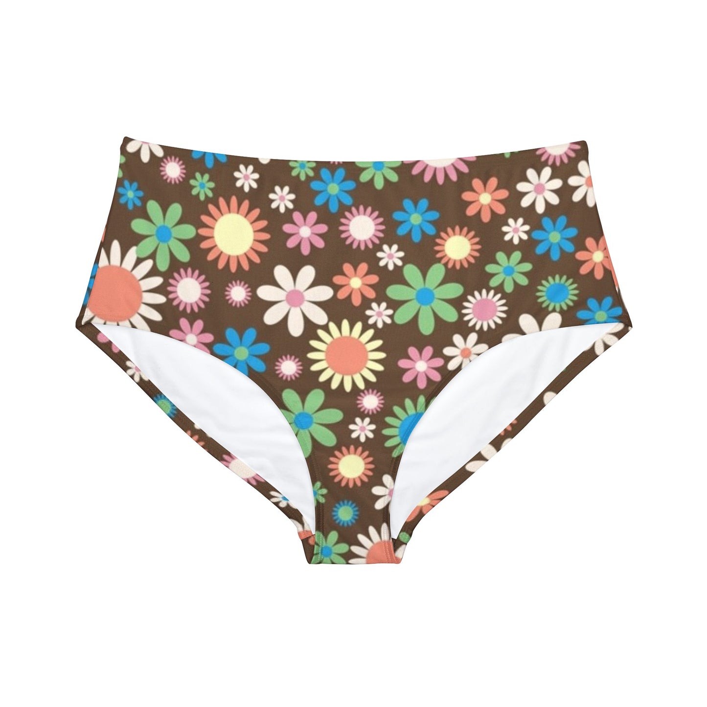 Flower Power Primt High-Waist Hipster Bikini Bottom