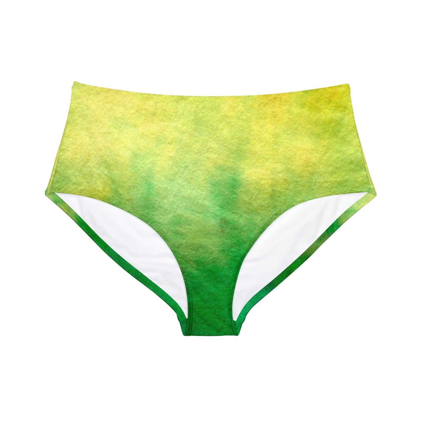 Yellow to Green Fade High-Waist Hipster Bikini Bottom