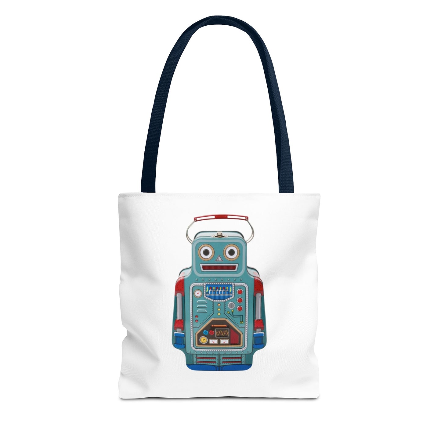 Retro Robot Tote Bag, Fun Eco-Friendly Shopping Bag, Gift for Tech Lovers, Cute Reusable Bag, Quirky Robot Design