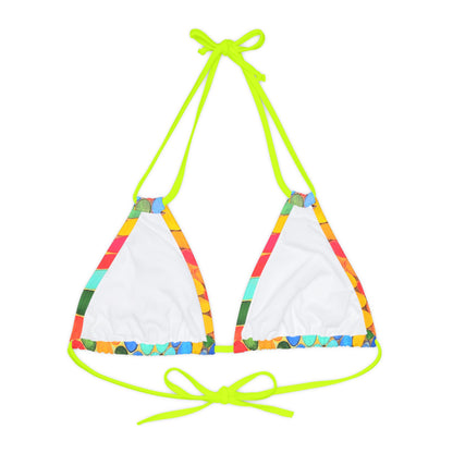 Cape Verdean Print Strappy Triangle Bikini Top