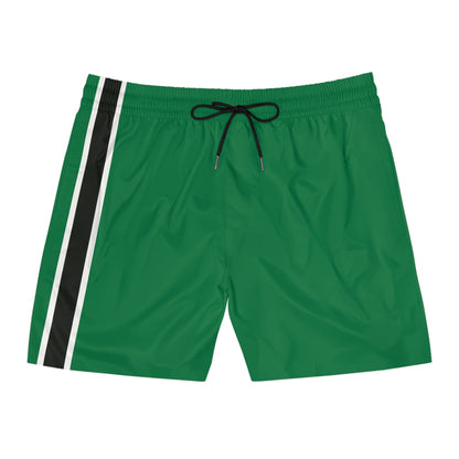 Green BW Stripe Swim Trunks