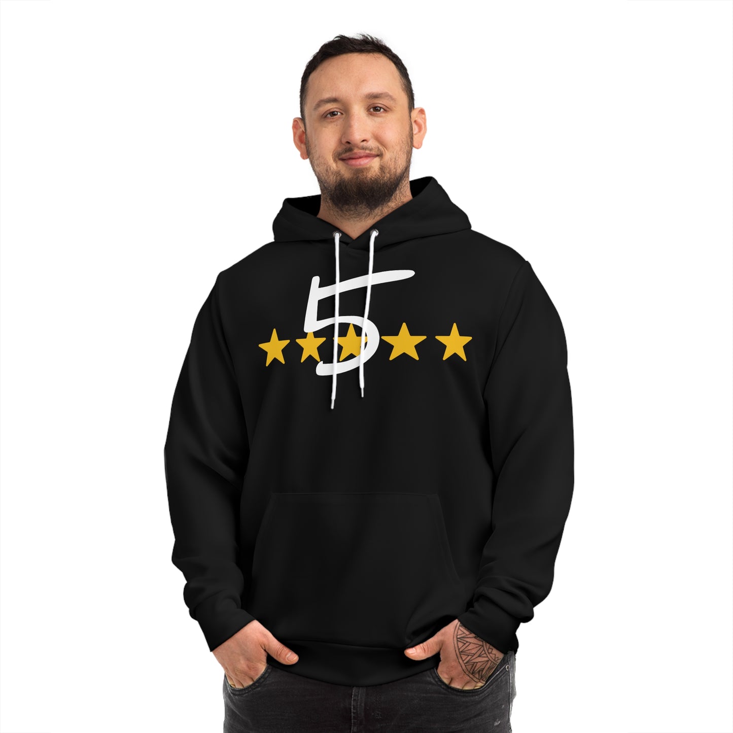 Black Five Star Hoodie