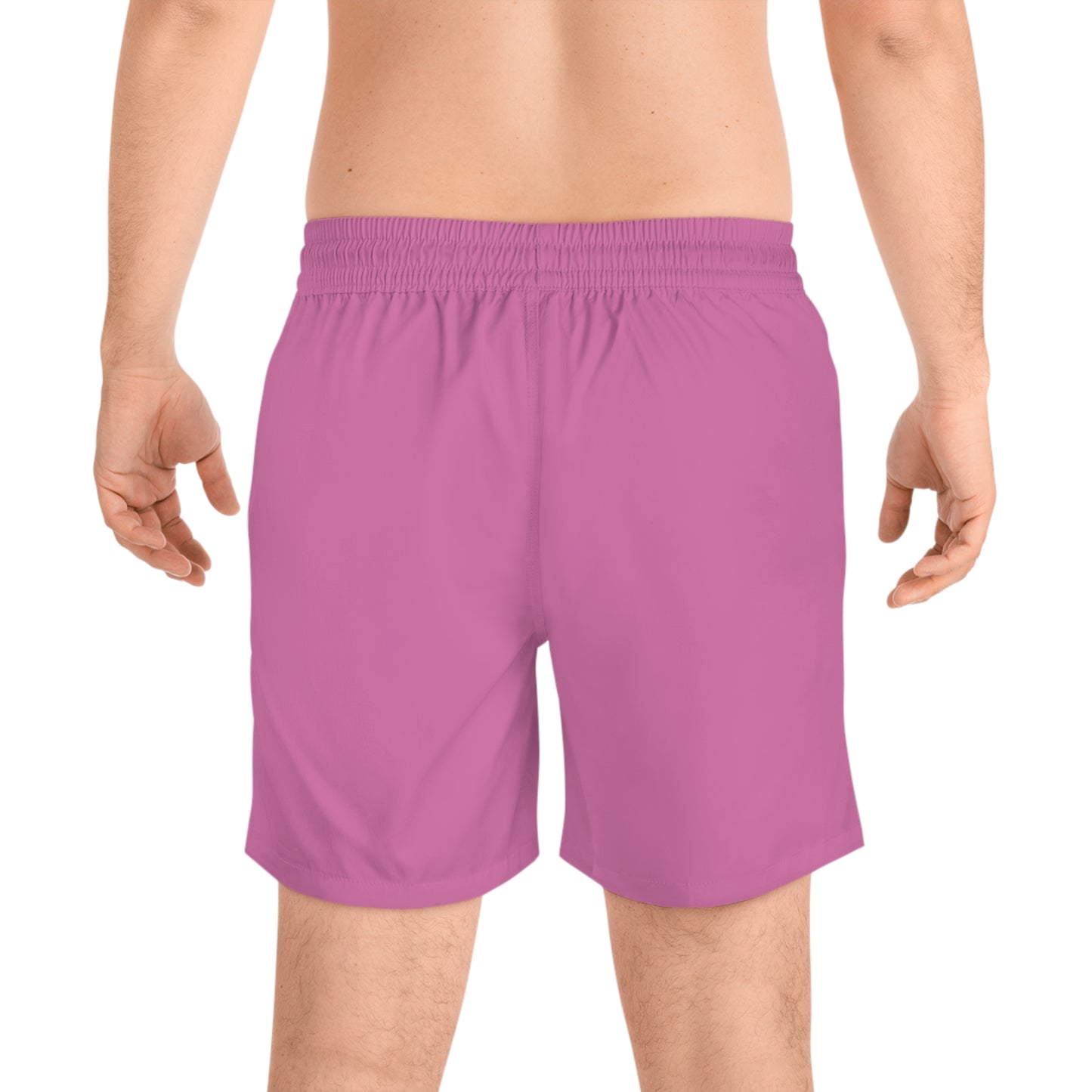 Pink BW Stripe Swim Trunks