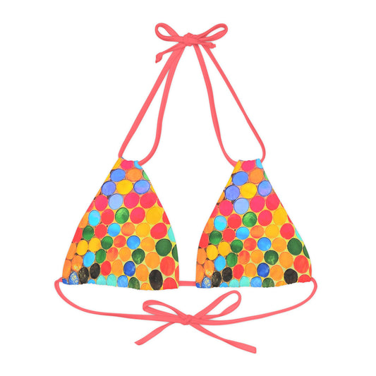 Cape Verdean Print Strappy Triangle Bikini Top