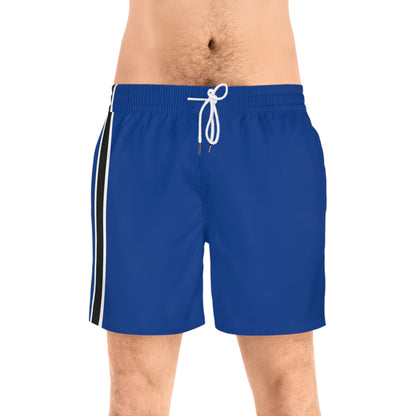 Royal Blue BW Stripe Swim Trunks