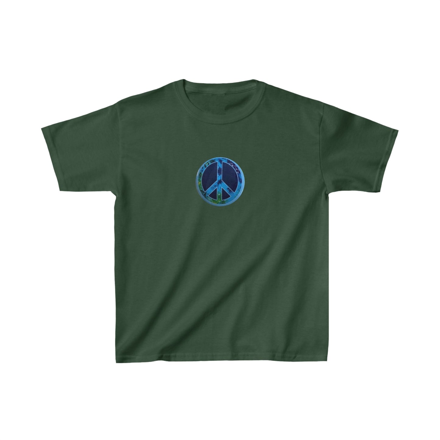 Kids Peace Sign Button Tee