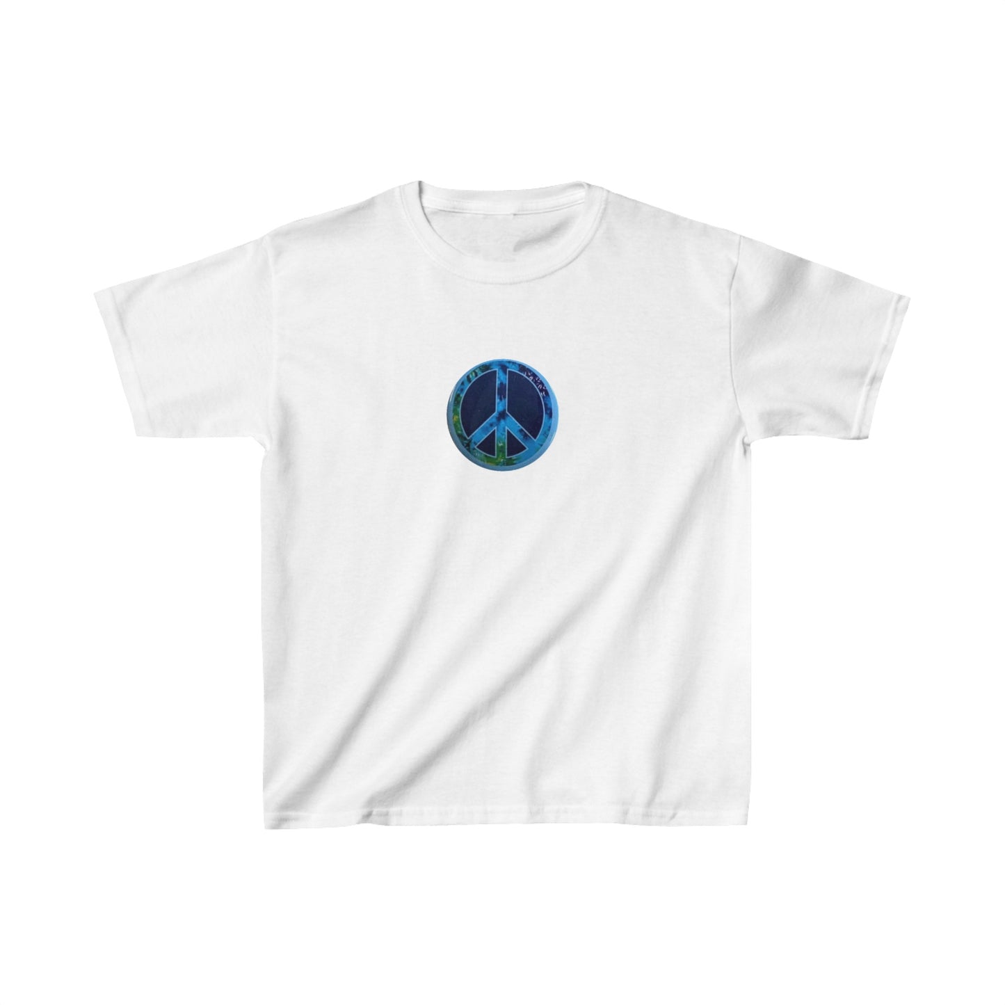 Kids Peace Sign Button Tee