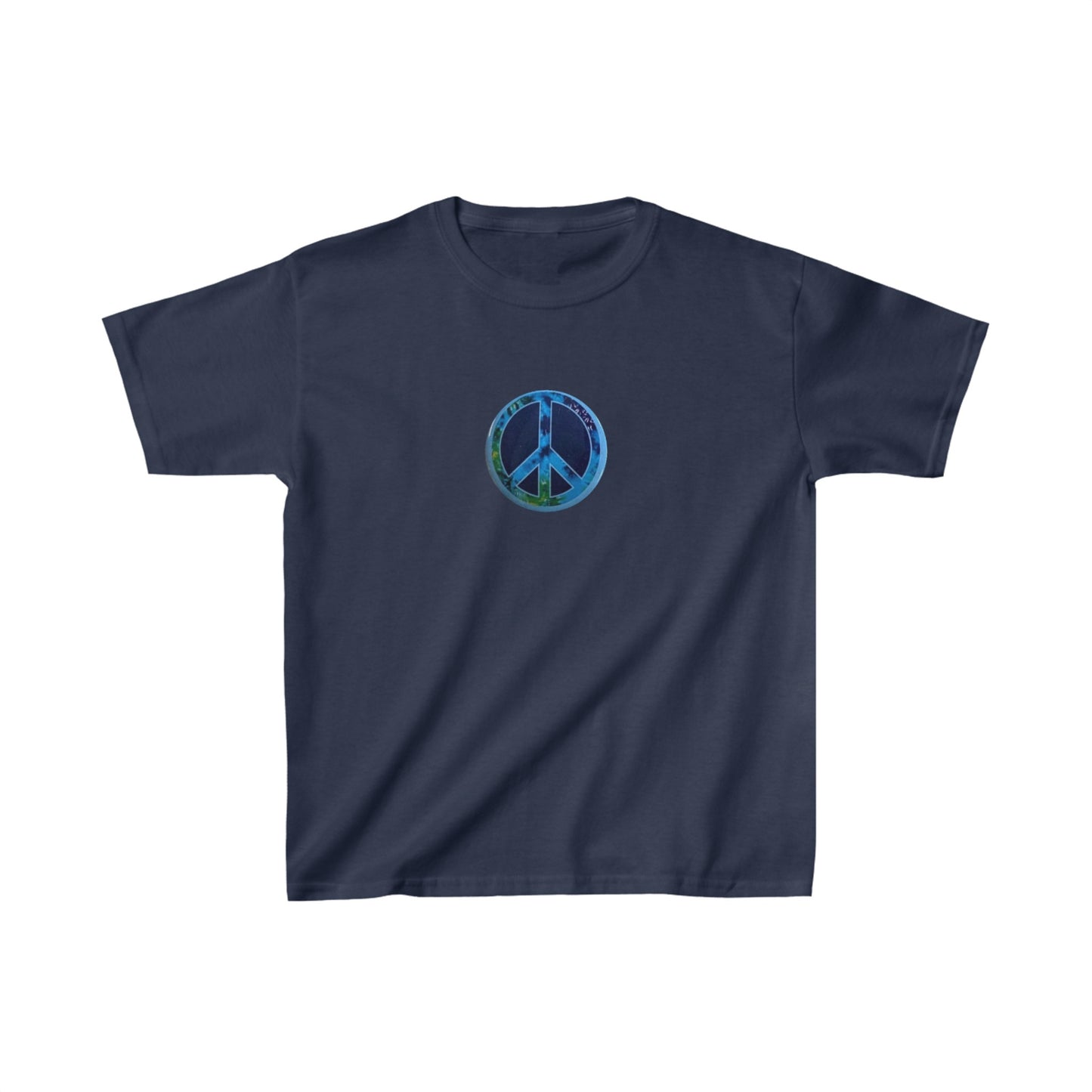 Kids Peace Sign Button Tee