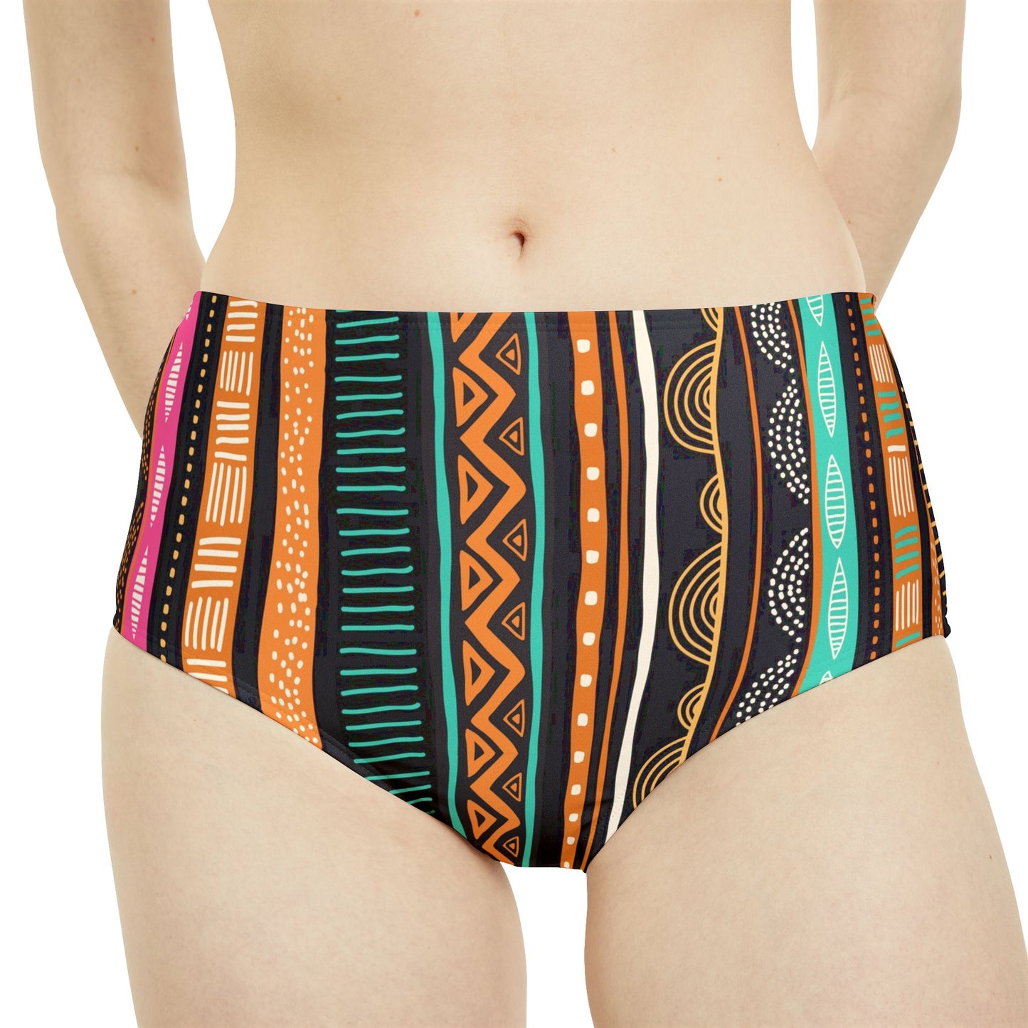 African Print High-Waist Hipster Bikini Bottom