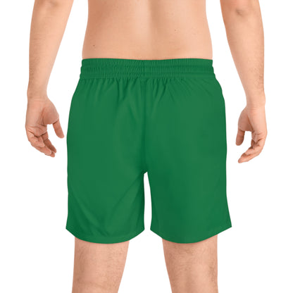 Green BW Stripe Swim Trunks