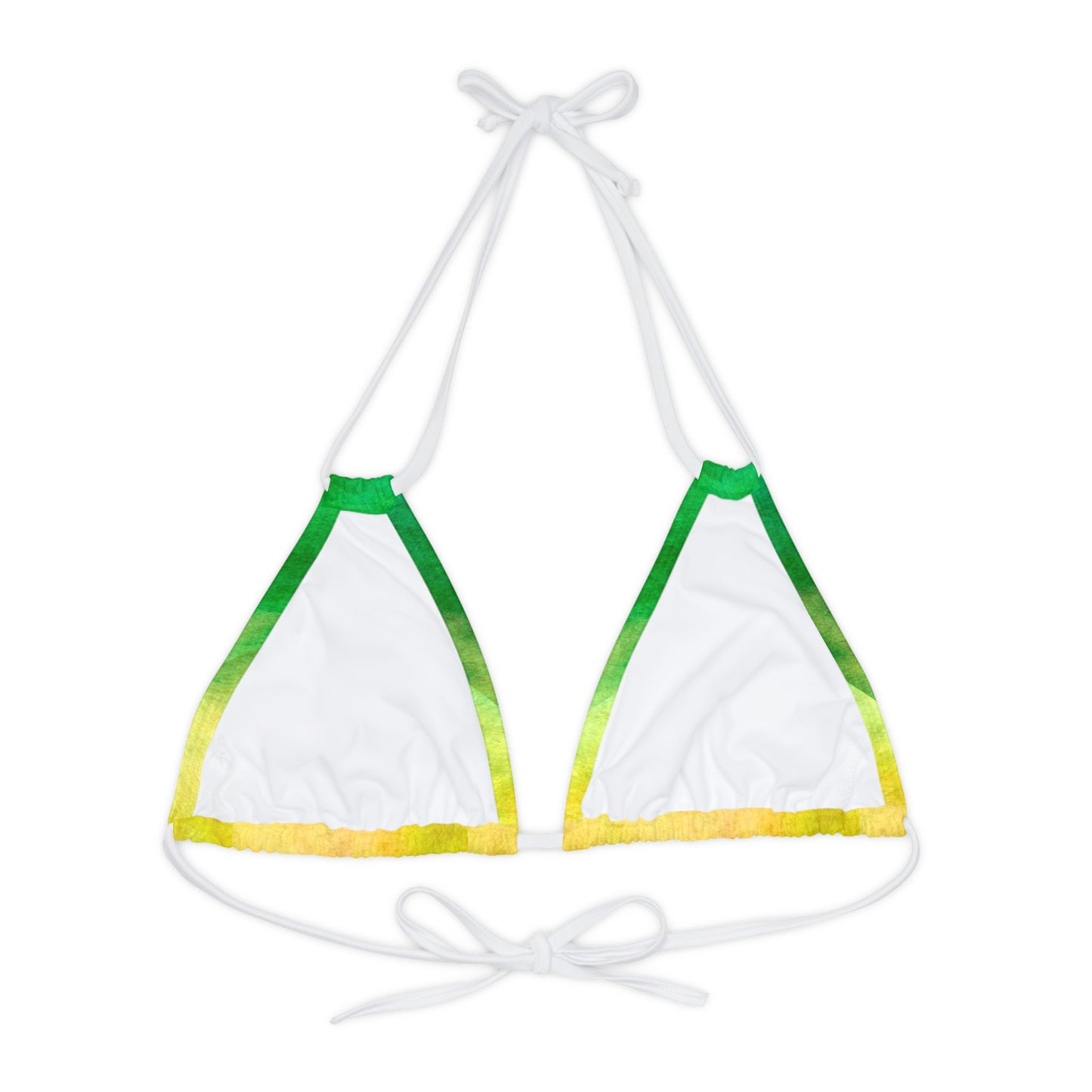 Yellow to Green Fade Strappy Triangle Bikini Top