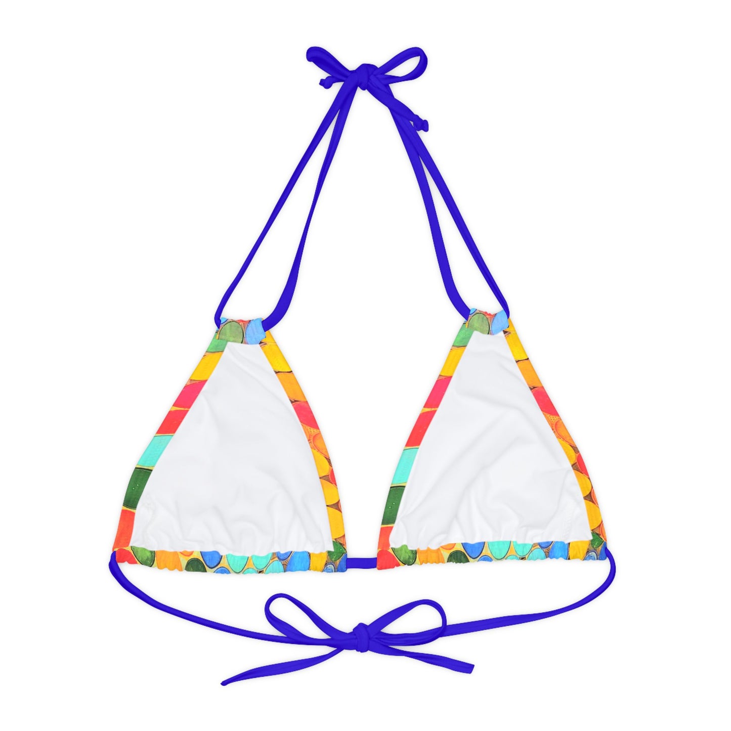 Cape Verdean Print Strappy Triangle Bikini Top