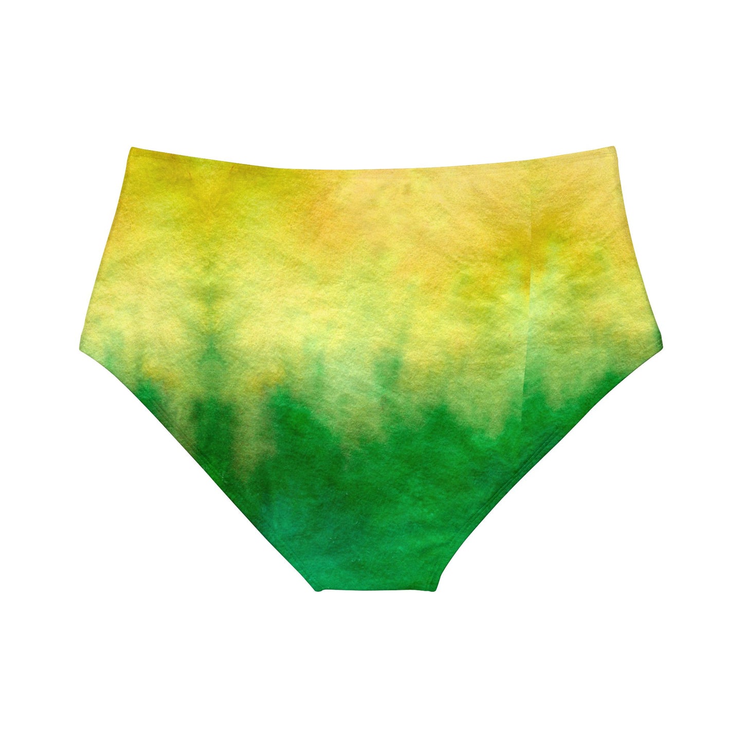 Yellow to Green Fade High-Waist Hipster Bikini Bottom