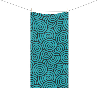 Turquoise Print Mink-Cotton Towel