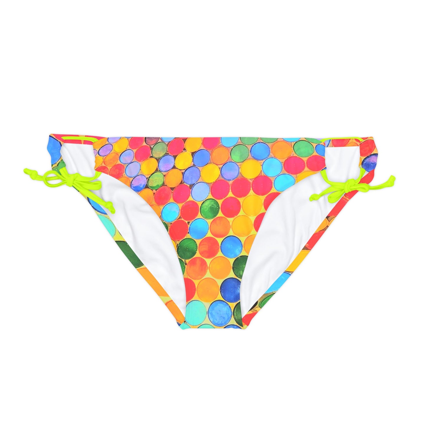 Cape Verdean Print Loop Tie Side Bikini Bottom