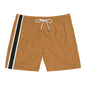 Khaki BW Stripe Swim Trunks