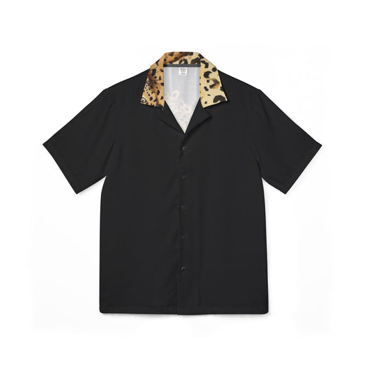 Men's Leopard Back Print Hawaiian Camp Shirt