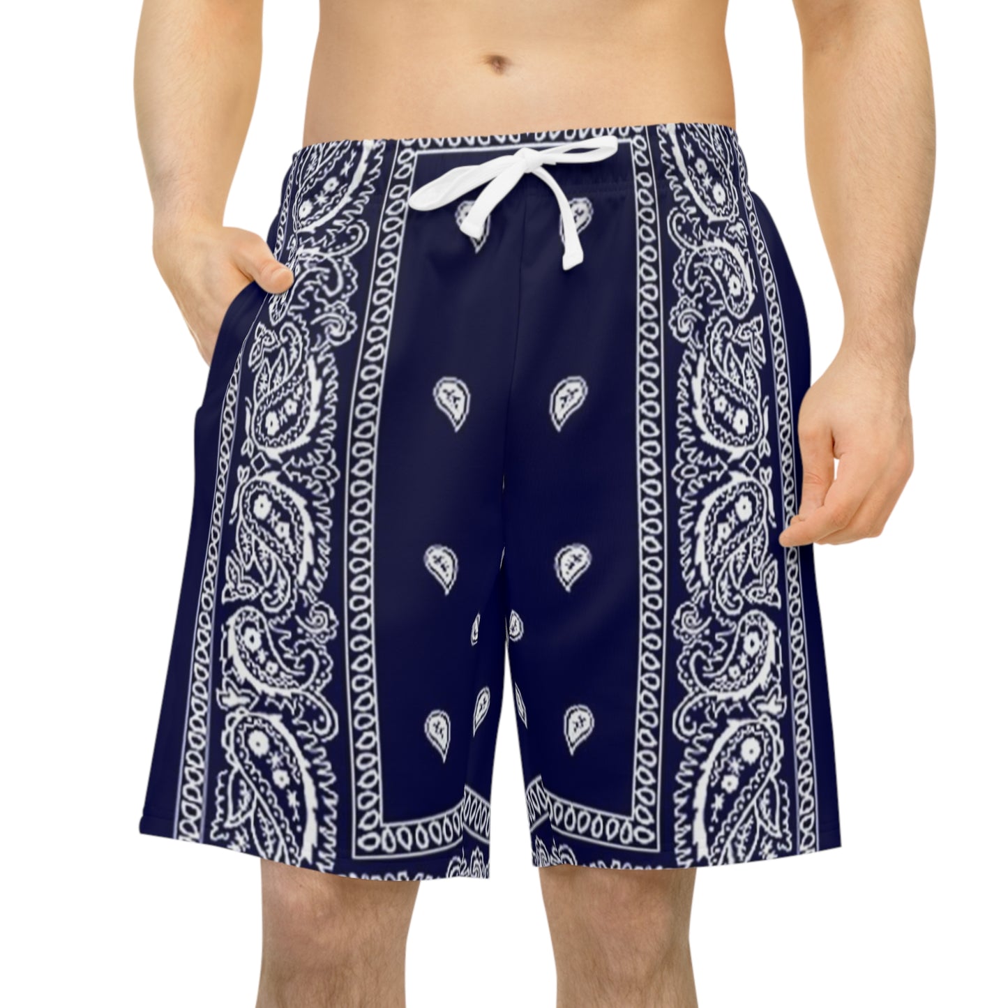 Blue Bandana Print Shorts