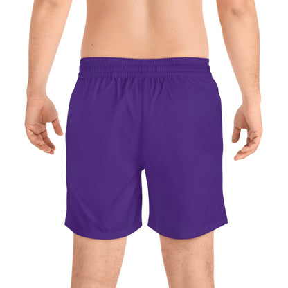 Purple BW Stripe Swim Trunks