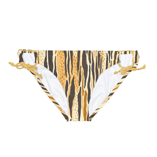 Animal Print Loop Tie Side Bikini Bottom