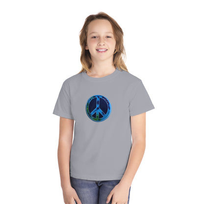 Youth Peace Sign Button Tee