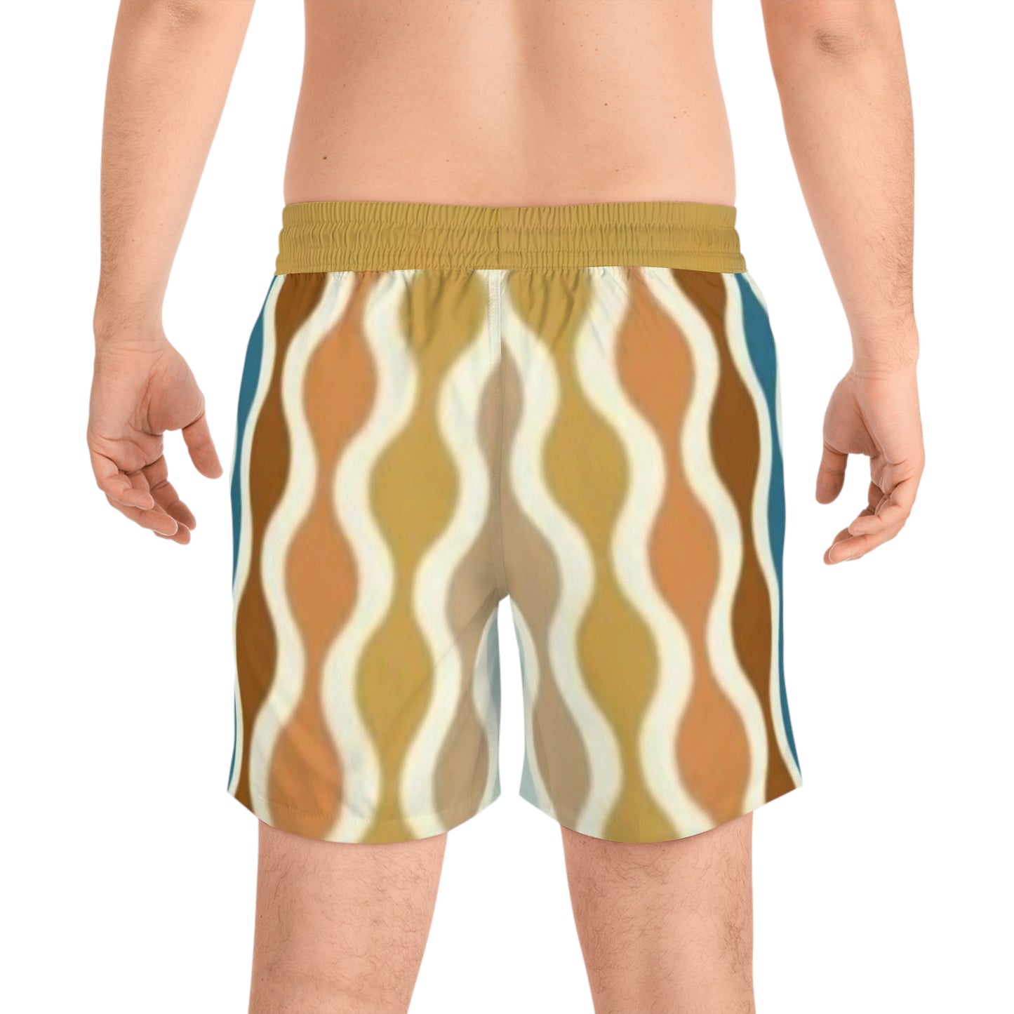 70's Rust Spectrum Print Swim Trunks