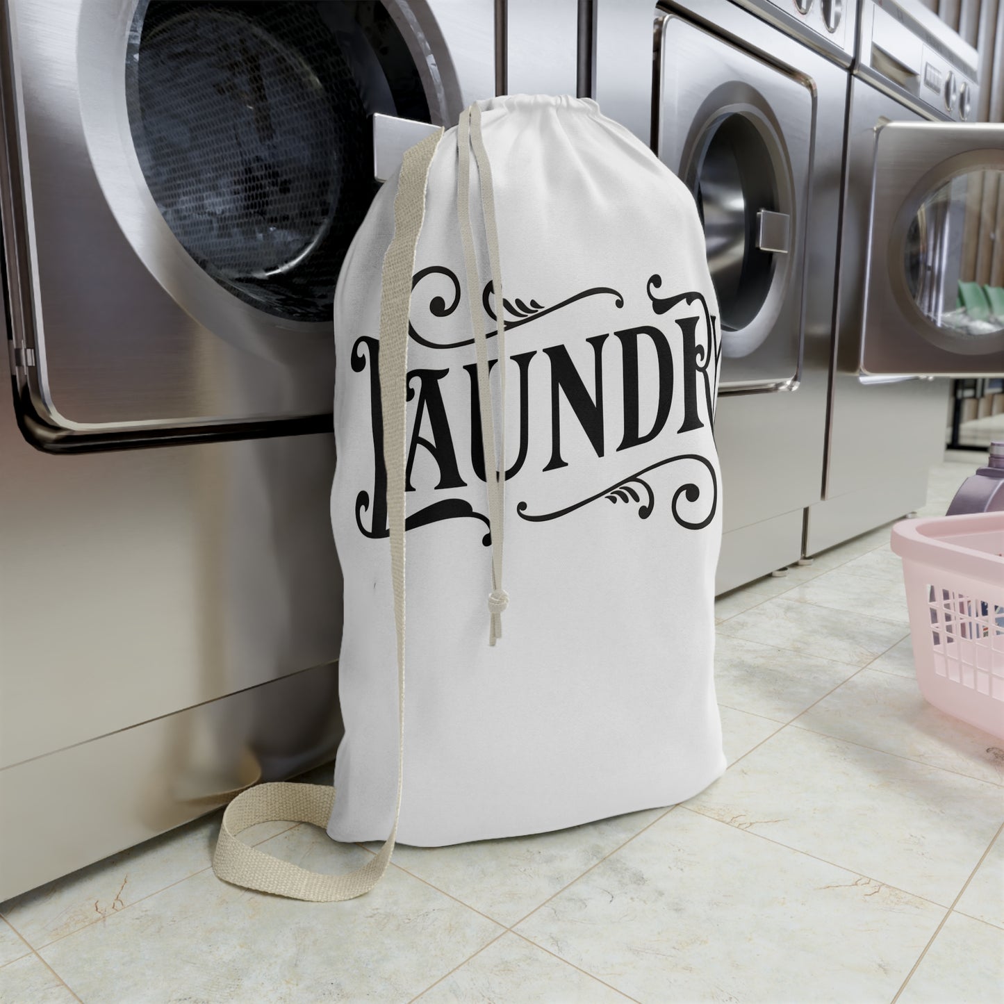 Stylish & Chic Laundry Tote (White)