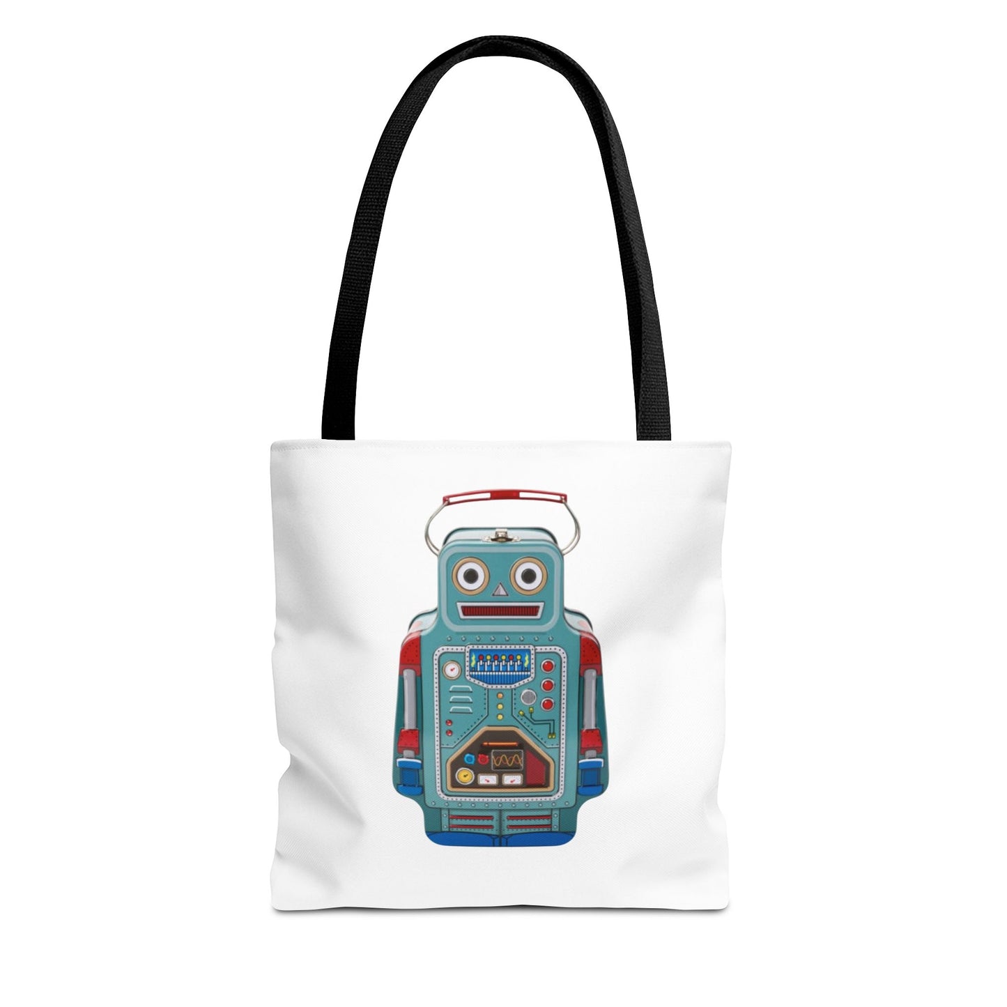 Retro Robot Tote Bag, Fun Eco-Friendly Shopping Bag, Gift for Tech Lovers, Cute Reusable Bag, Quirky Robot Design