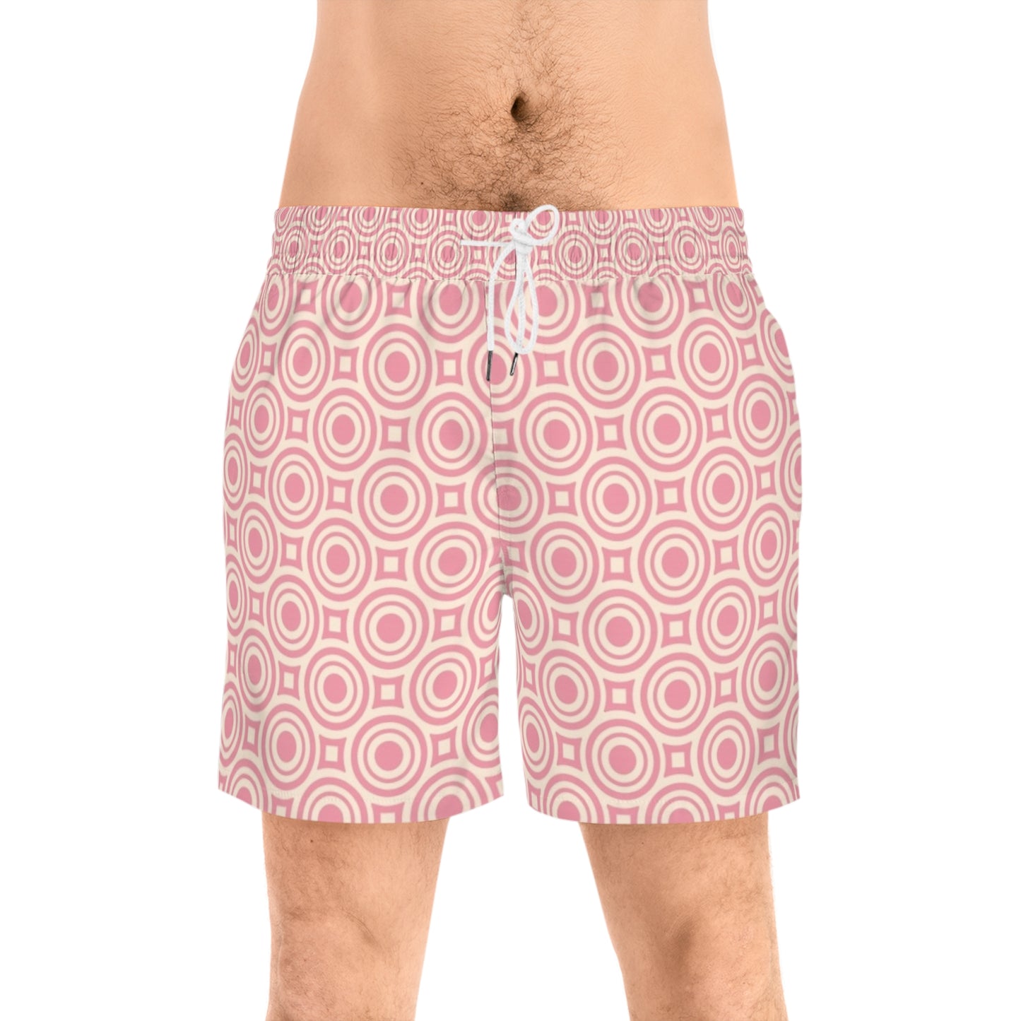 Pretty Pink Print Swim Trunks