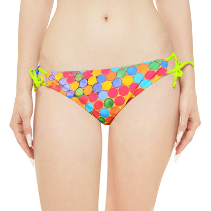 Cape Verdean Print Loop Tie Side Bikini Bottom