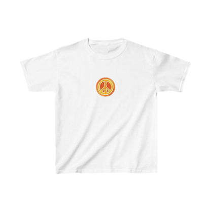 Peace Sign Button Kids Tee