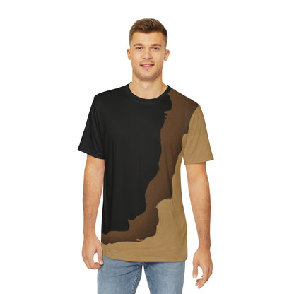 Khaki Brown Black Abstract Print Print Tee