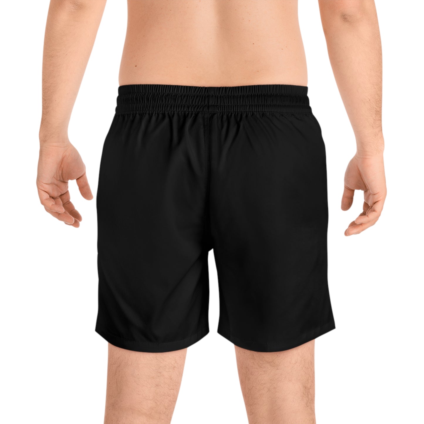 Black BW Stripe Swim Trunks