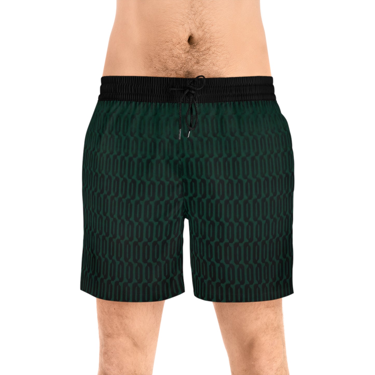 Green Black Link Swim Trunks