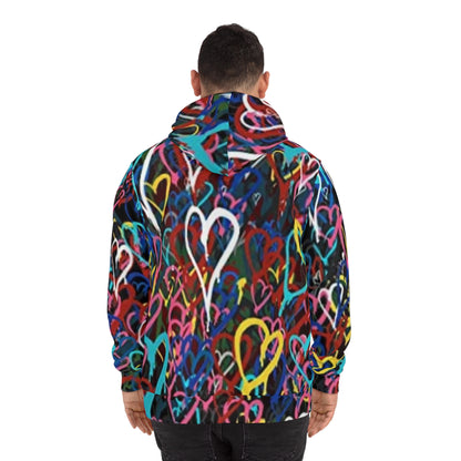 Graffiti Hearts Hoodie - Unisex Fashion