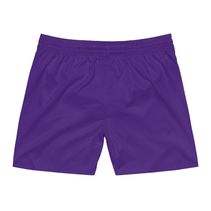 Purple BW Stripe Swim Trunks