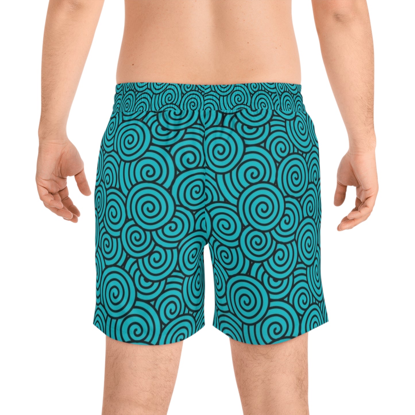 Turquoise Print Swim Trunks