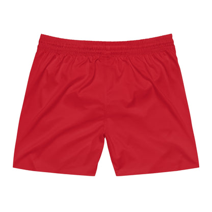 Red BW Stripe Swim Trunks